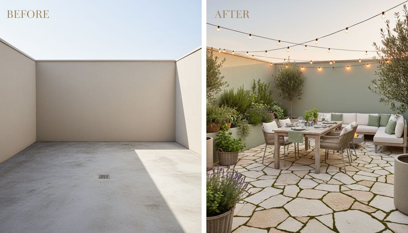 Terrasse mit KI gestalten – Terrassengestaltung mit FlorAI
