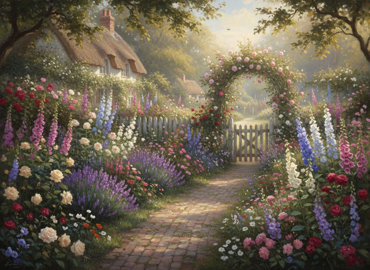 Cottage Garden mit KI – Beispiel mit FlorAI KI Gartengestaltung