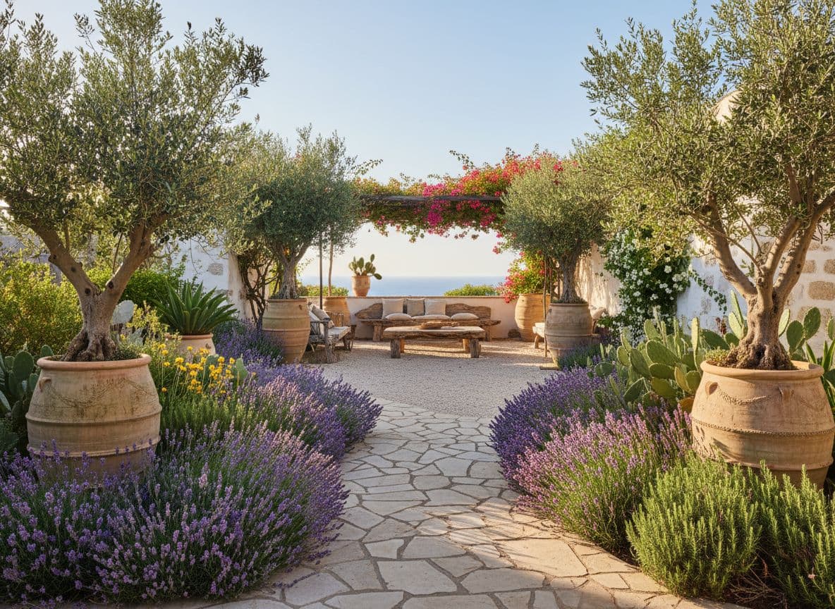 Mediterraner Garten mit KI – Beispiel mit FlorAI KI Gartengestaltung